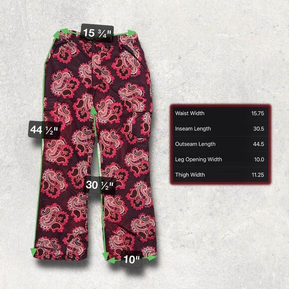 ★ Snozu Glacier Shield Insulated Paisley Pattern Wide-Leg Snow Pants ★ - Picture 6 of 7